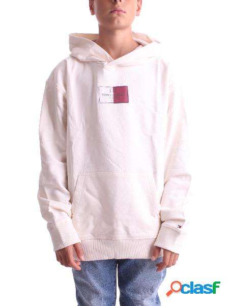 Felpa Unisex Junior TOMMY HILFIGER Bianco Logo hoodie