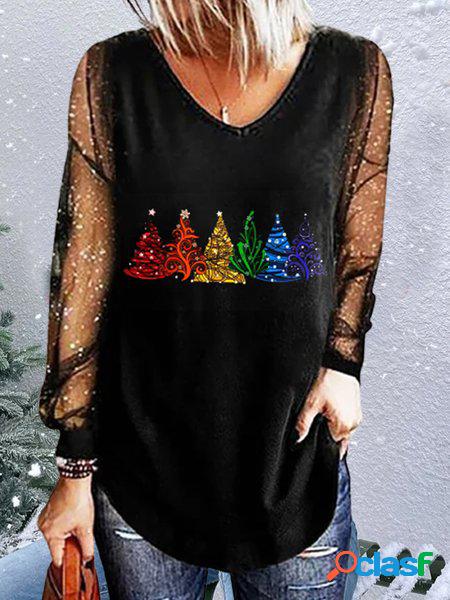 Festa Pizzo Natale Albero tunica T-shirt