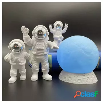 Figurine decorative di astronauta con lampada lunare -
