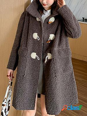 Fleece Thickened Loose Woolen Coat