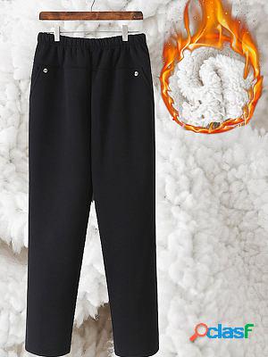 Fleece Thickened Trousers Lamb Cashmere Casual Pants