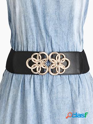 Floral Buckle Elastic Belt