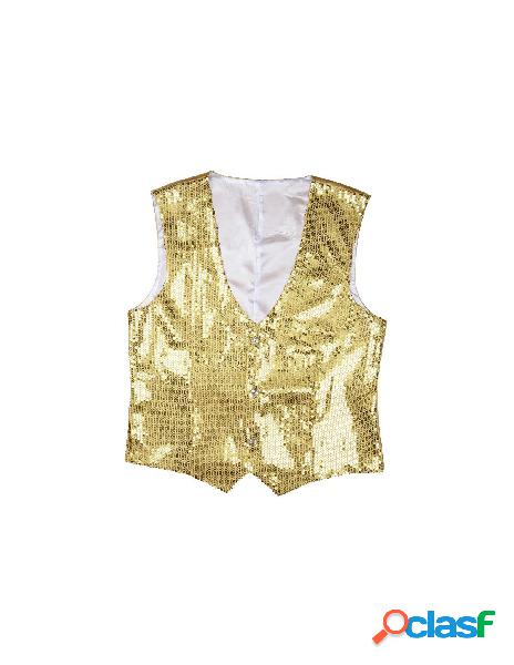 Gilet in paillettes oro da uomo