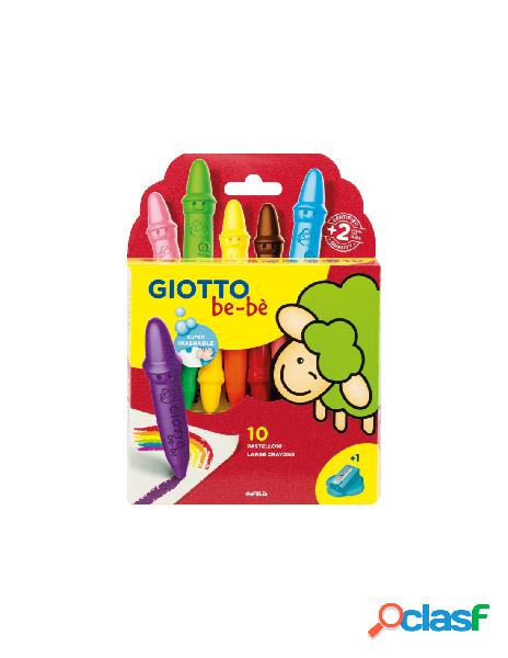 Giotto be-be astuccio 10 pastelloni cera + appuntapastellone