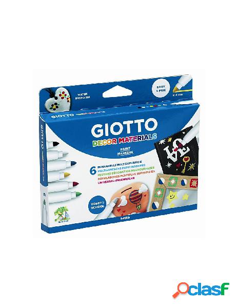 Giotto decor materialsastuccio appendibile 6 pz colori