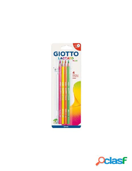 Giotto - giotto laccato 4 matite colorate colori fluo