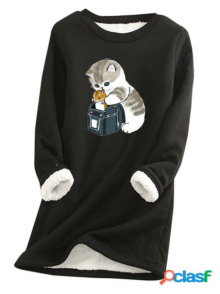 Girocollo Animale Pesante Casuale T-shirt