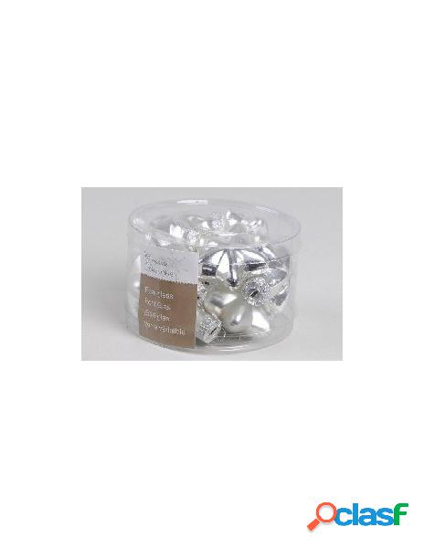 Glass mini stars shiny-matt silver