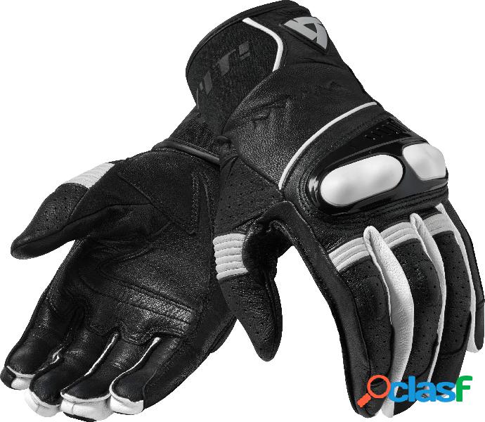 Guanti moto pelle e tessuto Revit Hyperion Nero Bianco