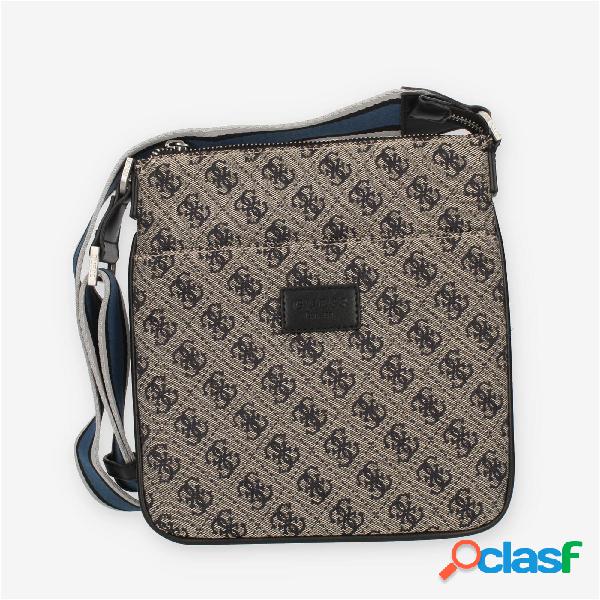 Guess Strave Borsa a tracolla da uomo in tessuto logato