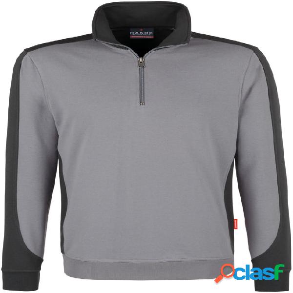 HAKRO - Felpa con zip Contrast Performance titanio
