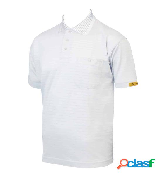 HB TEMPEX - Polo da uomo ESD CONDUCTEX Cotton Knit bianco