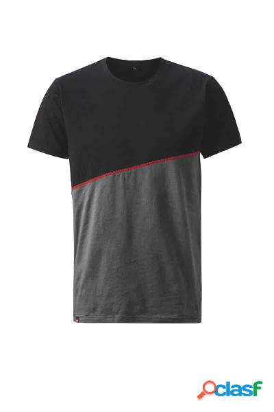 HOLEX - T-Shirt, grigio scuro / nero /rosso, Taglia unisex: