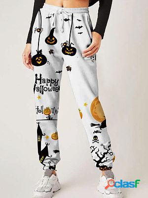 Halloween Print Basic Sports Casual Sweatpants