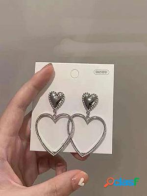 Heart Silver Pin Vintage Gold Heart Earrings