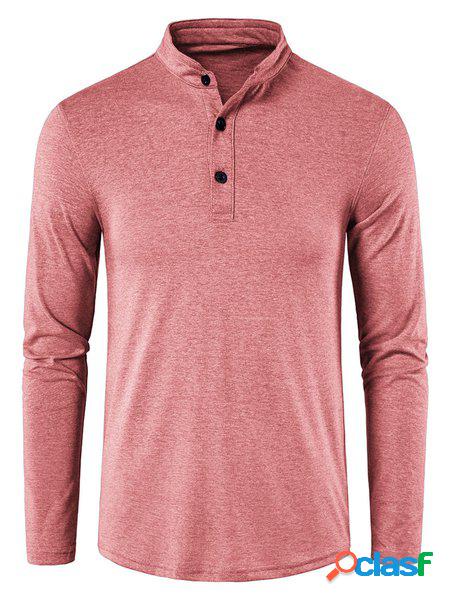 Henley Collo Maniche Lunghe T-shirt Uomo