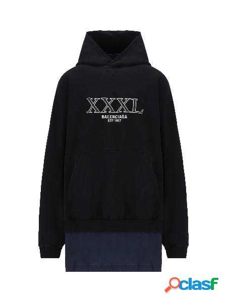 Hoodie XXXL Patched T-Shirt Oversized in leggero pile