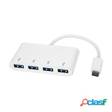 Hub usb-c a 4 porte usb 3.0 - usb-c a 4x usb-a - alimentato