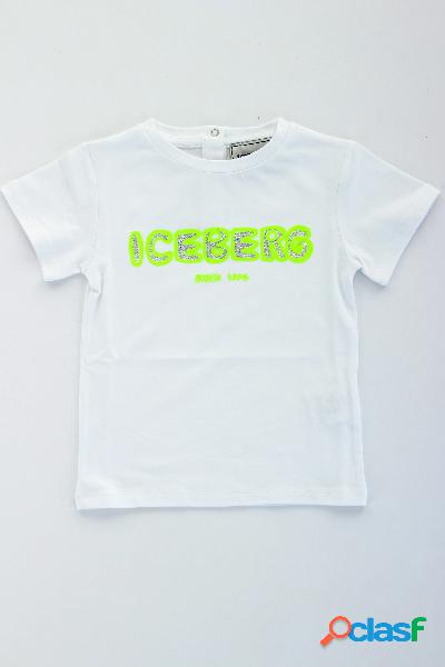 ICEBERG baby t-shirt in jersey di cotone con logo in strass
