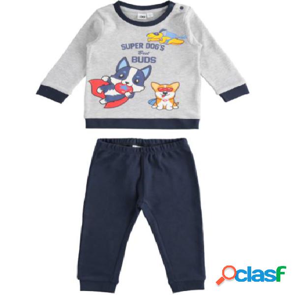 IDO Pigiama a due pezzi per bambino colore Grigio/Blu