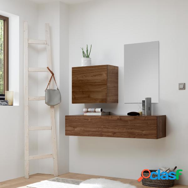 Iker - Composizione mobili ingresso con specchio e pensili