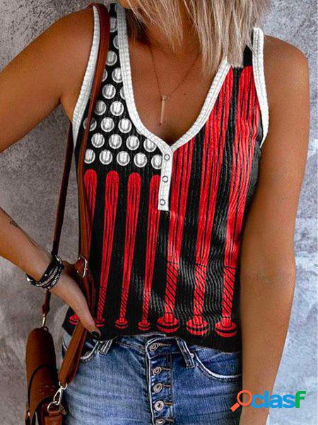 In forma Scollo a V Casuale Carri armati & Canotta