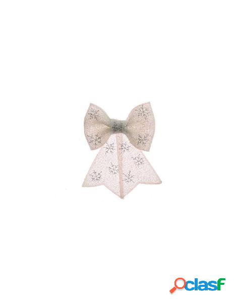 In plastica bow w glitter w hanger w neveflake print