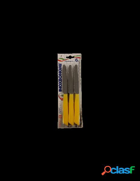 Inox bonomi - bonomi set 6 coltelli da tavola giallo
