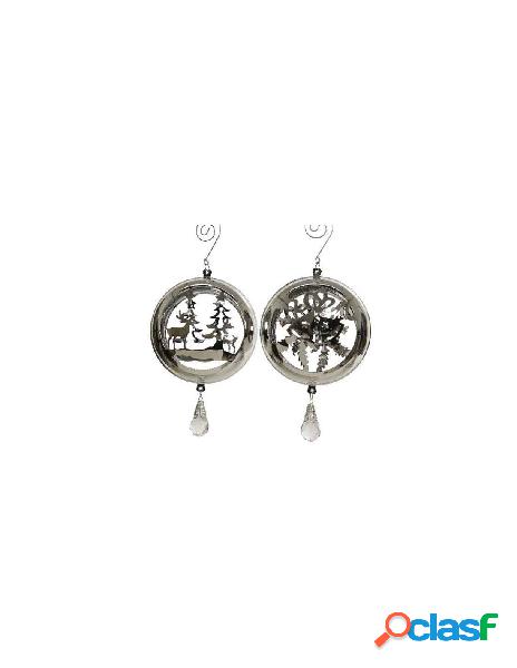 Iron xmas scenery hanger 2ass, colour: silver, size: