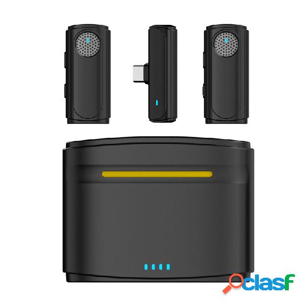 J20 2.4GHz Wireless Lavalier Microfono One Drag Two Type-C