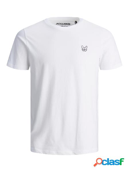 JACK & JONES t-shirt basic con piccolo ricamo