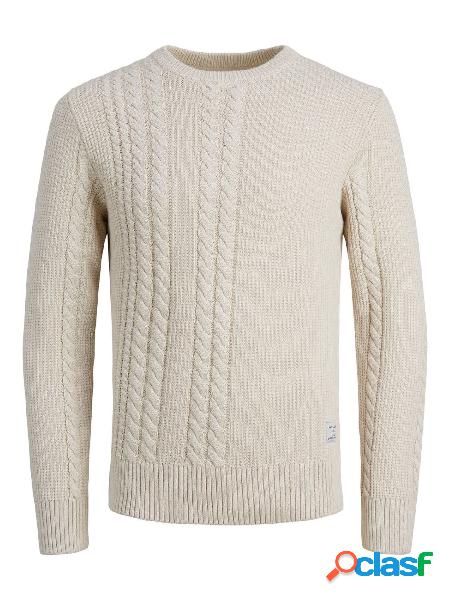 JACK&JONES Maglione girocollo in maglia a coste e trecce