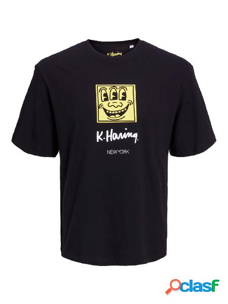 JACK&JONES T-shirt con stampa Keith Haring Nero