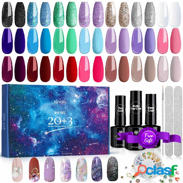 JANOLIA 20 Colori Gel Chiodo Smalto Multicolore UV/LED Gel