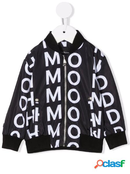 JOHN RICHMOND KIDS giubbino con logo all over NERO/BIANCO