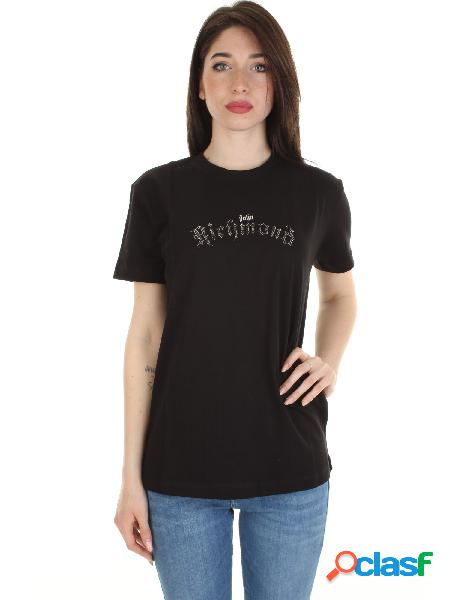 JOHN RICHMOND T-shirt ABASKA da donna con logo NERO