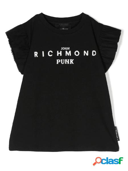 JOHN RICHMOND T-shirt Ballad a manica corta con tulle Nero