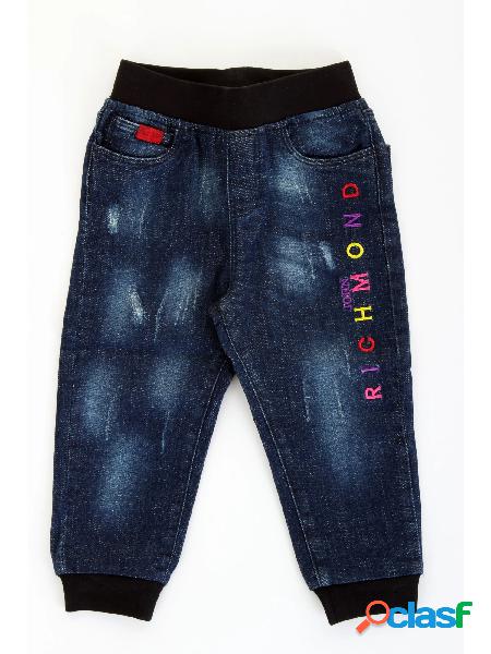 JOHN RICHMOND baby pantalone jeans vintage con fascia