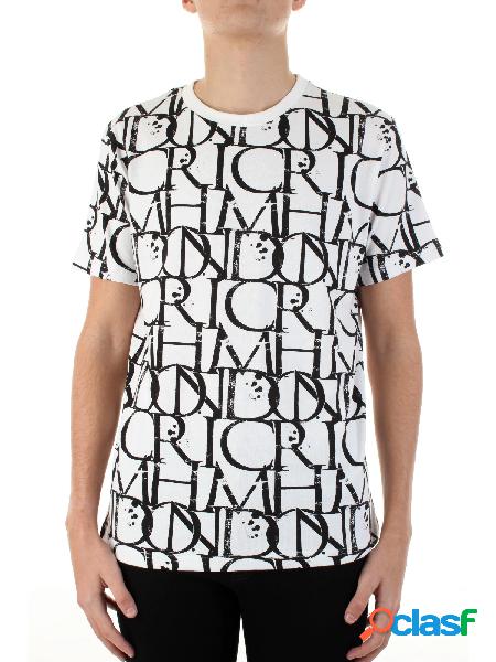 JOHN RICHMOND t-shirt in cotone jersey con logo all-over