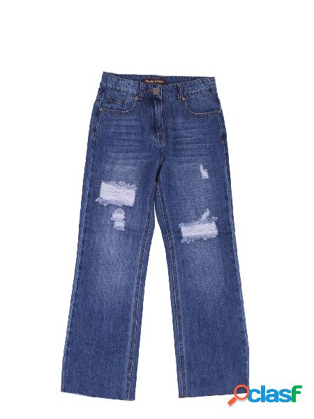 Jeans Bambina MANILA GRACE Blu Distressed