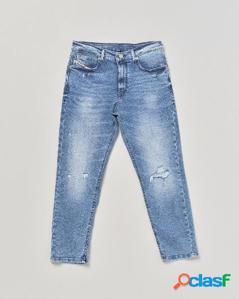 Jeans D-Lucas lavaggio chiaro super stone washed con gamba