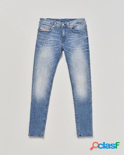 Jeans Sleenker lavaggio chiaro super stone washed con gamba