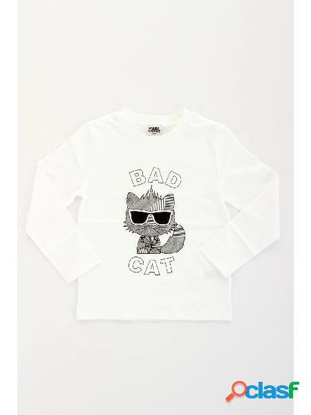 KARL LAGERFELD baby t-shirt manica lunga con stampa "Bad