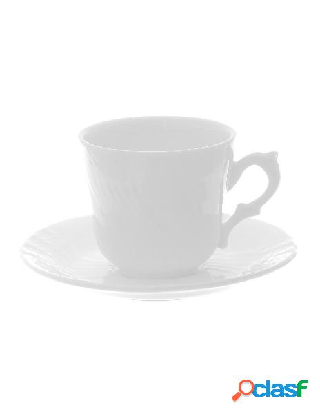 Kasanova - tazza tè con piattino bianco 21 cl