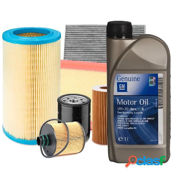 Kit Tagliando Filtri Misti e Olio GM 5w30 OPEL CORSA D