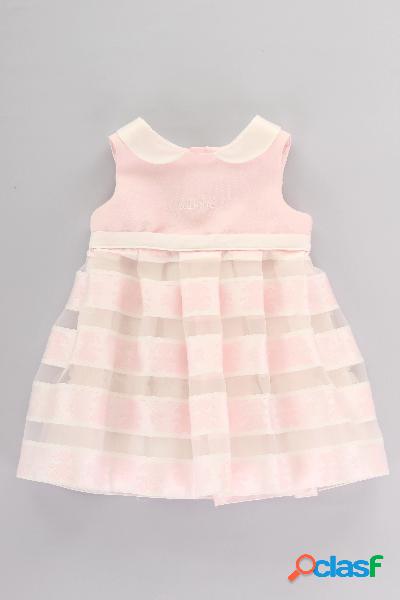 LE BEBE' ENFANT vestitino in organza con righe logate