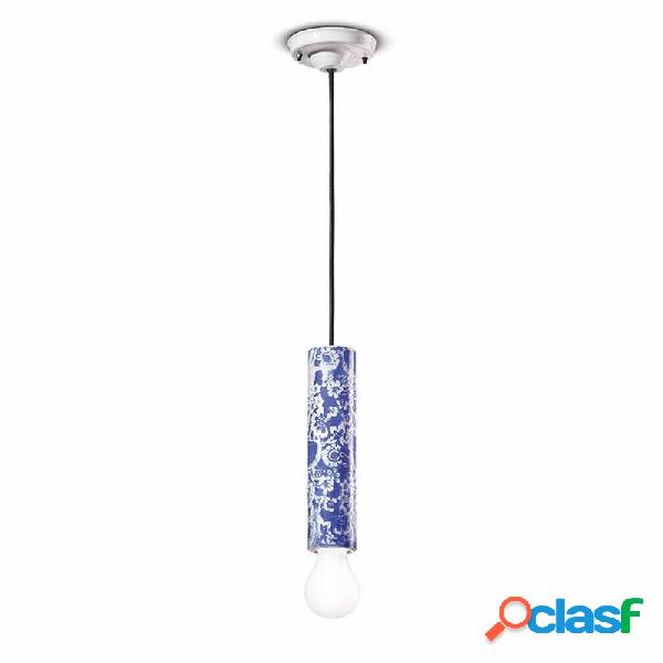 Lampada a sospensione Cilindro Mib Blu - Lampade a
