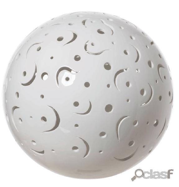 Lampada da tavolo a sfera in ceramica colore bianco cm ø 45