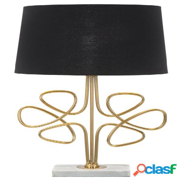 Lampada da tavolo design in metallo colore oro e cappello in