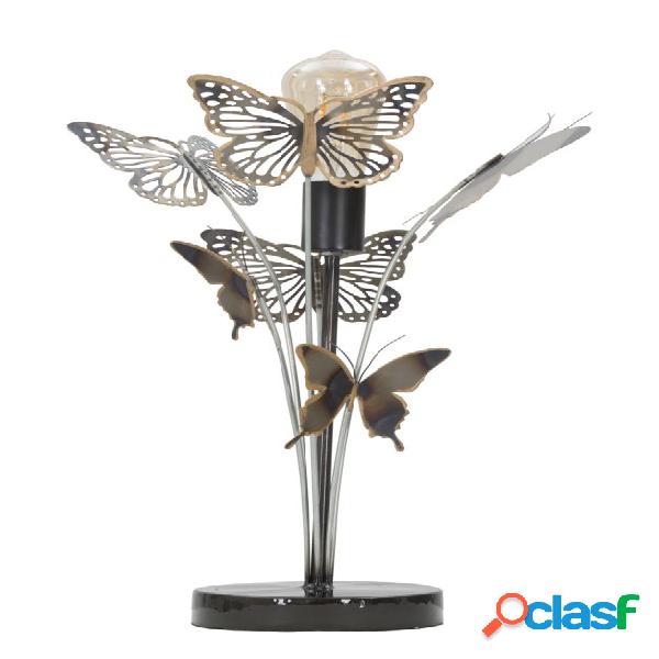 Lampada da tavolo design in metallo con farfalle cm